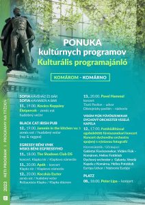 Ponuka kultúrnych programov / kulturális PROGRAMAJÁNLÓ – týždenný / heti