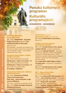 Ponuka kultúrnych programov / kulturális PROGRAMAJÁNLÓ – týždenný / heti
