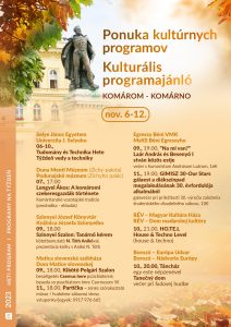Ponuka kultúrnych programov / kulturális PROGRAMAJÁNLÓ – týždenný / heti