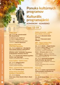 Ponuka kultúrnych programov / kulturális PROGRAMAJÁNLÓ – týždenný / heti