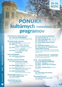 Ponuka kultúrnych programov / kulturális PROGRAMAJÁNLÓ – týždenný / heti