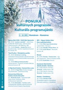 Ponuka kultúrnych programov / kulturális PROGRAMAJÁNLÓ – týždenný / heti