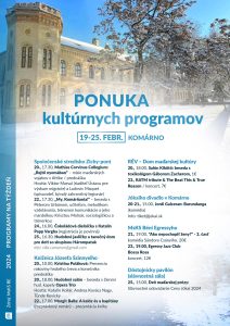 Ponuka kultúrnych programov / kulturális PROGRAMAJÁNLÓ – týždenný / heti