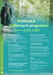 Ponuka kultúrnych programov / kulturális PROGRAMAJÁNLÓ – týždenný / heti